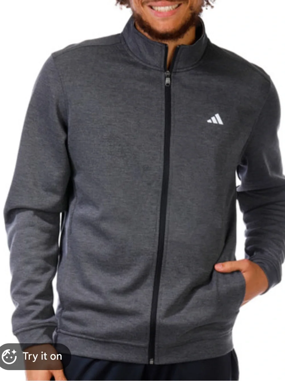 NWT adidas Men's Dark Gray Full-Zip Lightweight Track Jacket Size 3XL